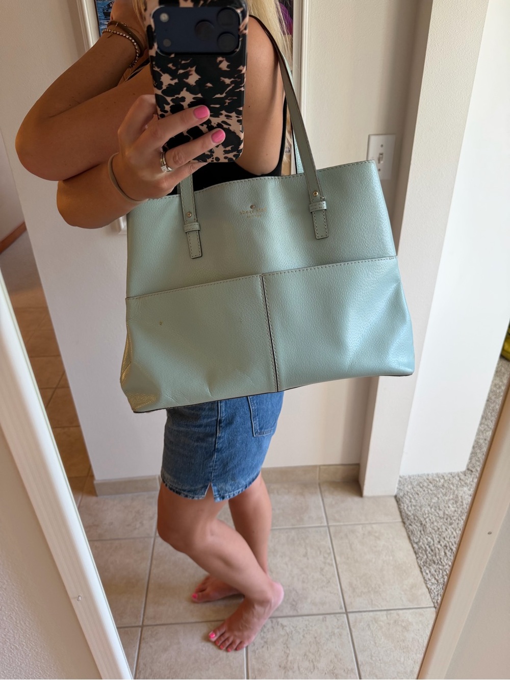 Kate Spade Light Blue Leather Handbag - Picture 8 of 13